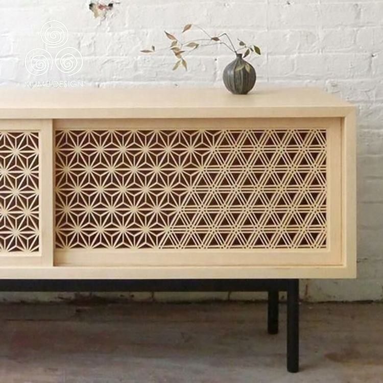 Pared de división decorativa de madera sólida francesa de Hinoki 3D Kumiko Products