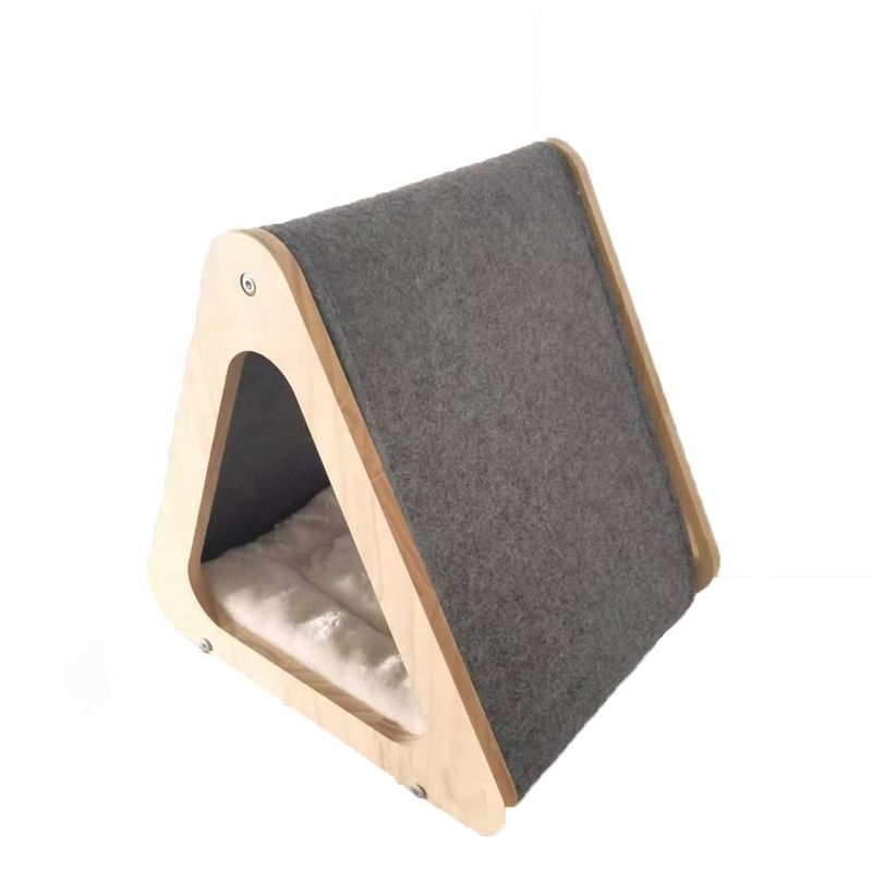 Cama de madera de la casa de Cat Friendly Furniture Foldable Cat del CARBURADOR para el rasguño sentido de la cueva
