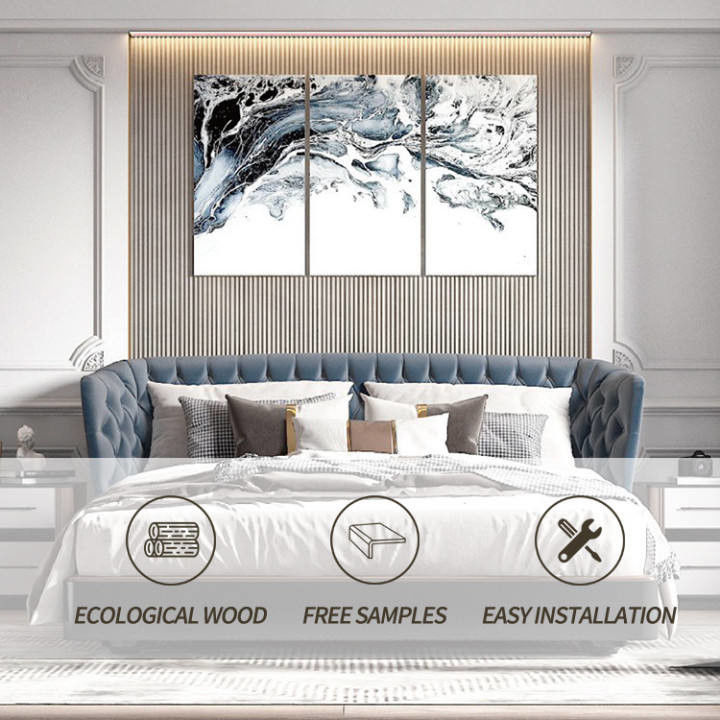 El panel de pared interior de la decoración los 2.5cm casera moderna WPC de 9m m para el fondo de la TV