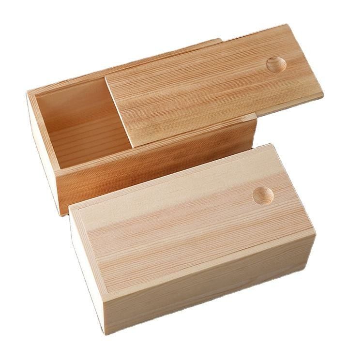 OEM que resbala las cajas de madera decorativas de pino de la caja de almacenamiento Lidded de madera para los regalos