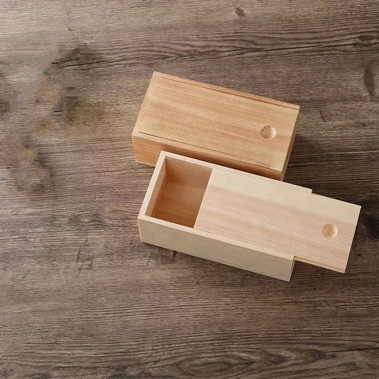 OEM que resbala las cajas de madera decorativas de pino de la caja de almacenamiento Lidded de madera para los regalos