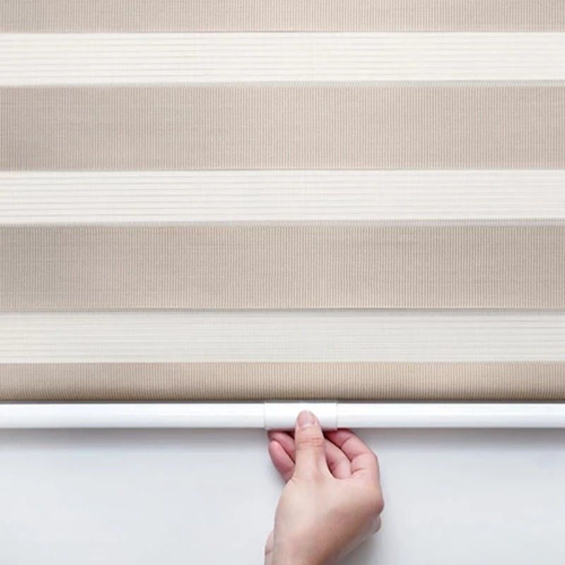 La cortina sin cuerda de la ventana doble ciega sombras del rodillo de la cebra dos capas ULTRAVIOLETA anti