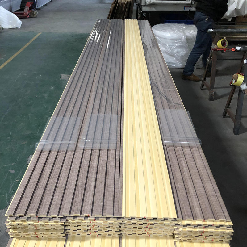 Panel de techo revestido de PVC Fibra de bambú Art Louver Paneles de fondo WPC Panel de pizarra flotante