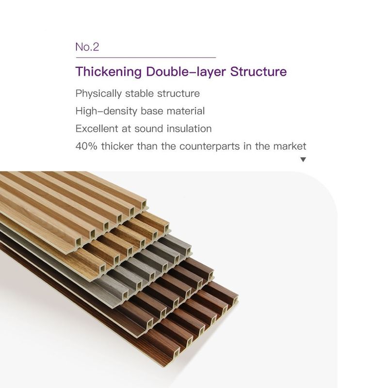 Hoteles Residenciales Decoración de interiores de madera de WPC Grandes paneles de pared Decorativos de WPC Panel de pared flotado