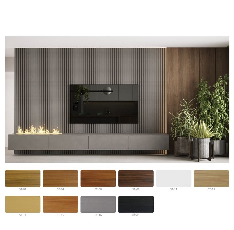 Hoteles Residenciales Decoración de interiores de madera de WPC Grandes paneles de pared Decorativos de WPC Panel de pared flotado
