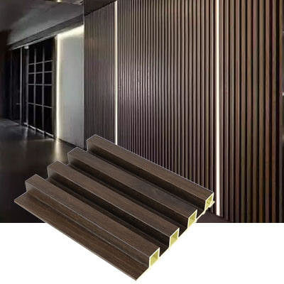 Panel de pared de Wpc de madera plástico compuesto revestimiento de pared de interiores materiales decorativos