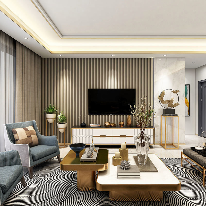 Panel de pared de Wpc de madera plástico compuesto revestimiento de pared de interiores materiales decorativos