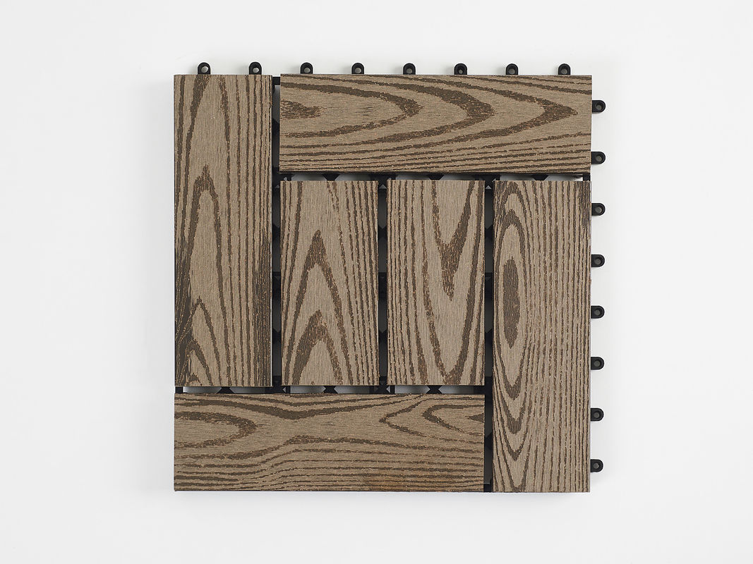 WPC madera plástico composite cubierta de piso azulejos de suelo de diseño tradicional bricolaje exterior de coextrusión de interbloqueo