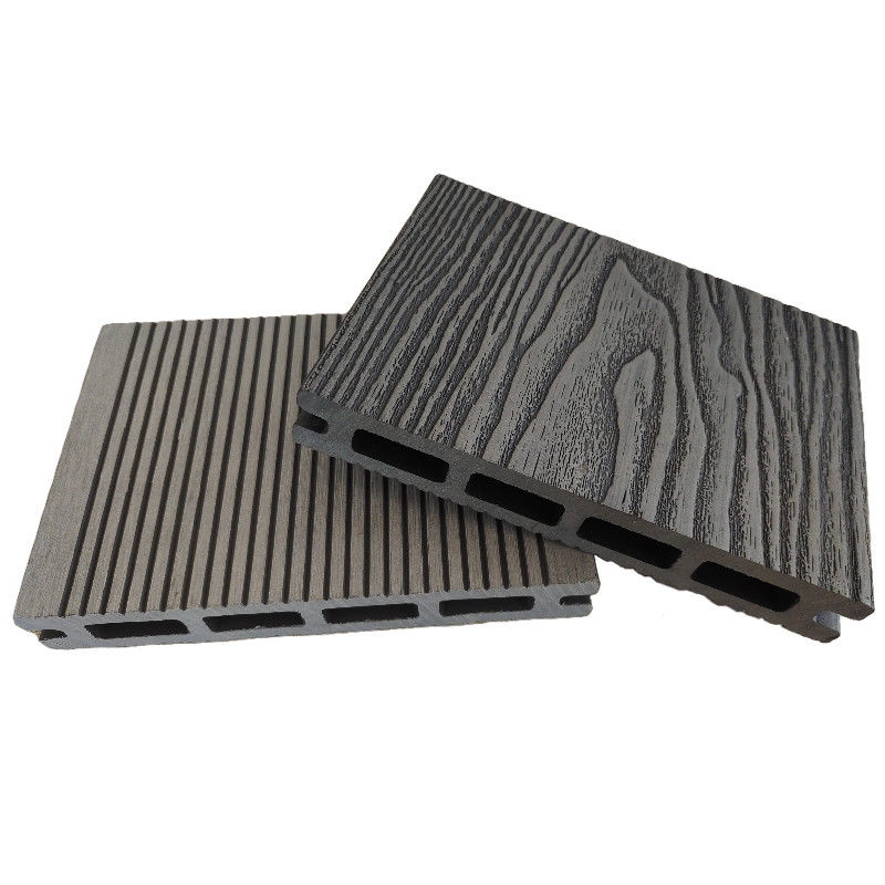 Piso de madera en relieve 3D en relieve piso de WPC de cubierta compuesta