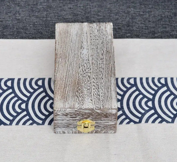 Caja de joyas de madera sólida de paulownia multicolor personalizada para almacenamiento de regalos