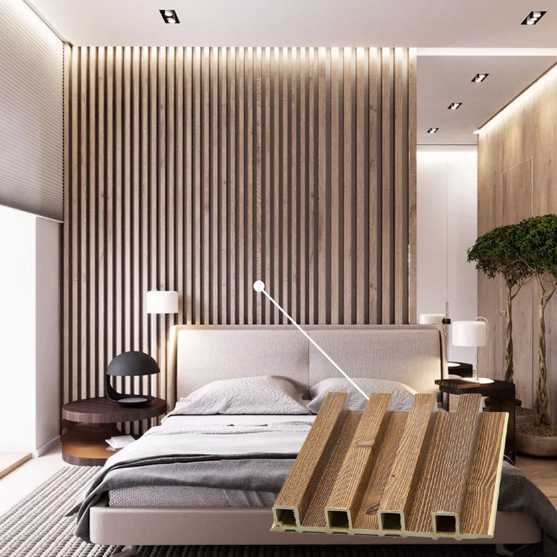 Panel de pared de Wpc de fluido ecológico de uso interior Revestimiento de pared de Wpc Decoración interior Madera alternativa