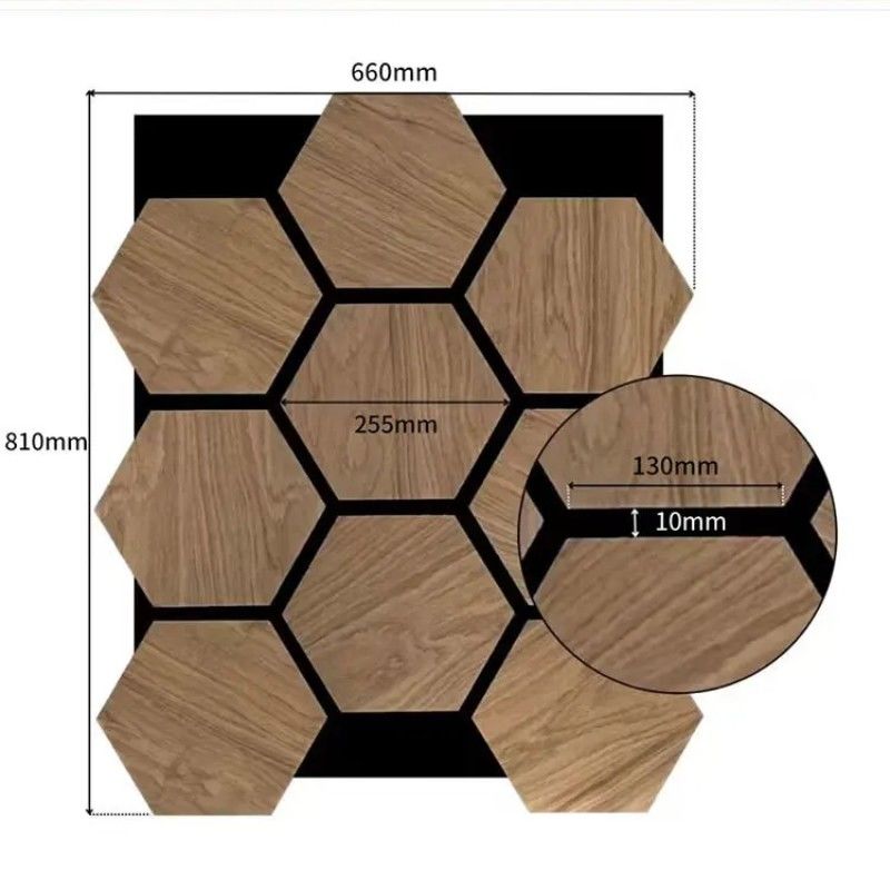Diseño moderno paneles hexagonales acústicos de chapa de madera aislante de los hoteles