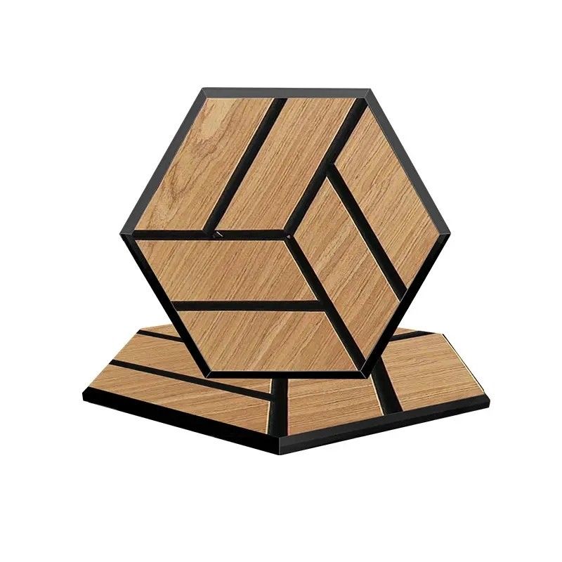 Diseño moderno paneles hexagonales acústicos de chapa de madera aislante de los hoteles