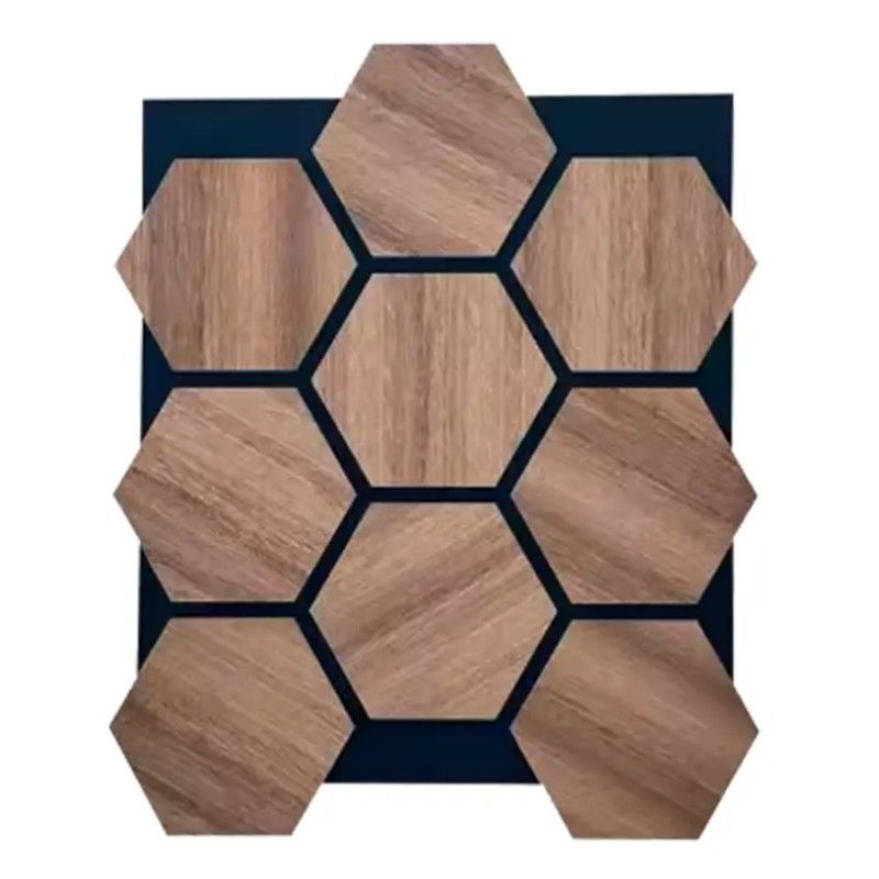 Mejorar la experiencia acústica 3D Hexágono paneles de pared de madera insonorizados rosa naranja blanco o colores personalizados