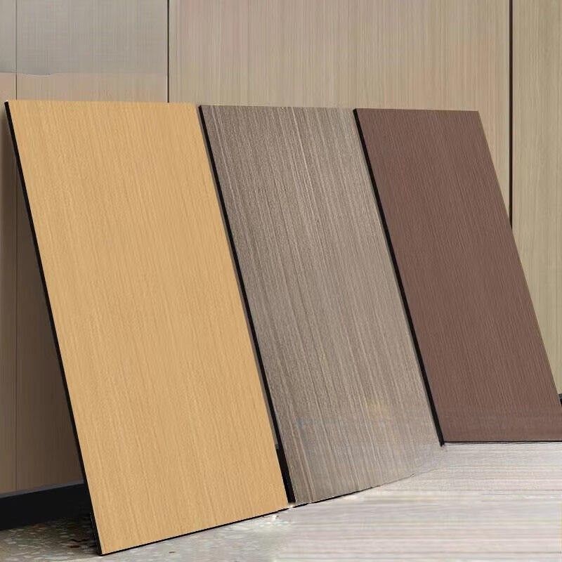 Lujo ligero 8 mm Grano de madera para la decoración de paredes interiores Panel acústico de alta calidad de bambú Carbón de madera paneles de carilla