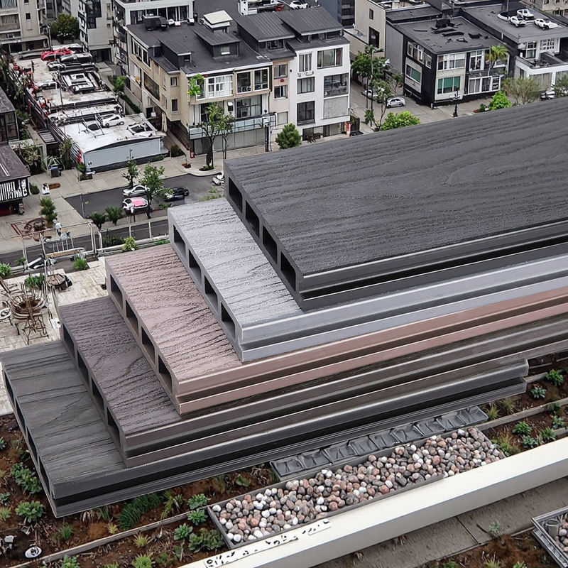 Pantalones de techo de madera 3D con relieve de madera de grano de techo compuesto China madera textura de plástico