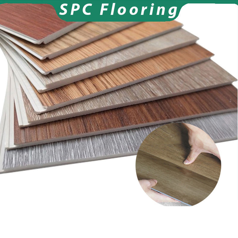 Suelos de lujo 7mm 8mm SPC Muestras gratuitas Impermeable Bloqueo de clic Rígido Plancha de vinilo para uso de oficina en gimnasio interior