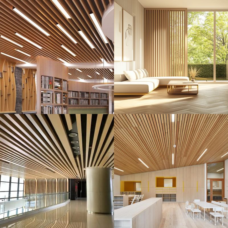 Tubos de madera WPC brillantes para decoración de interiores en color personalizado