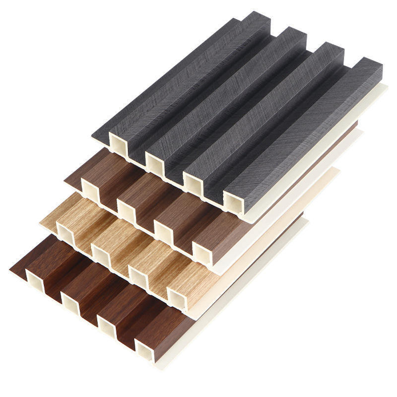 Panel de pared de madera compuesta WPC, revestimiento de pared WPC, interior, panel de pared acanalado