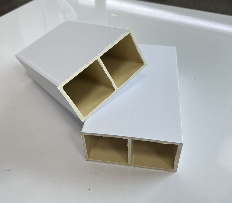 Tubo de PVC cuadrado hueco para interiores ecológico, columna de madera plástica, madera WPC, tubo para partición