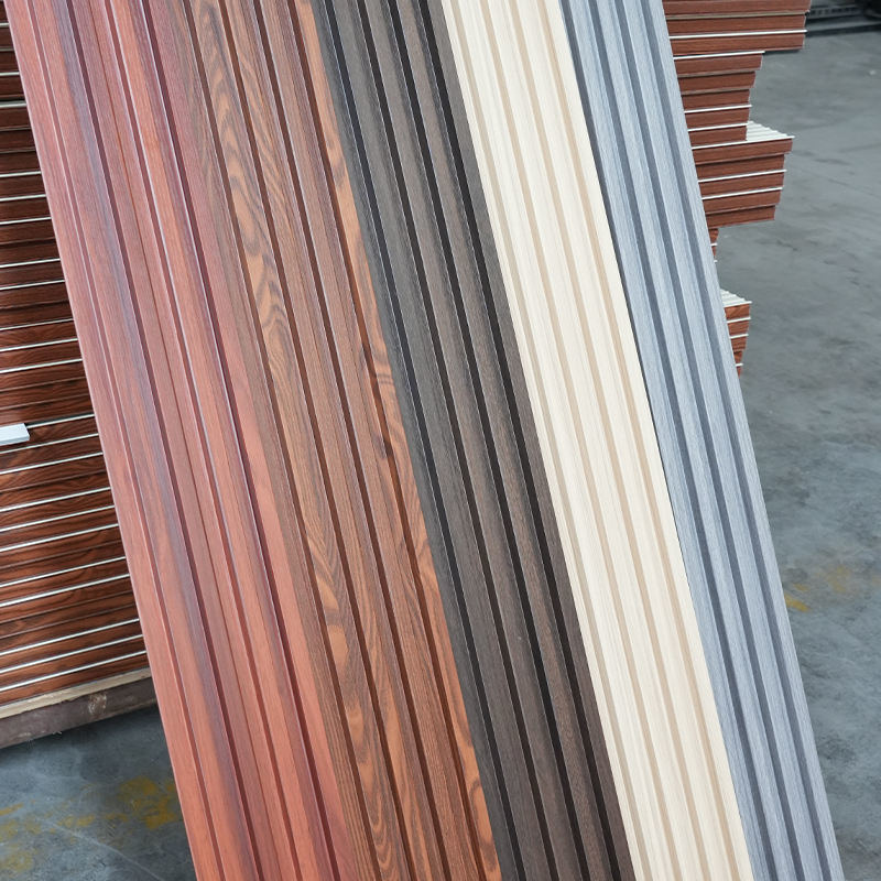 Panel de pared de WPC impermeable para TV Fondo para decoración interior en hoteles y apartamentos de plástico