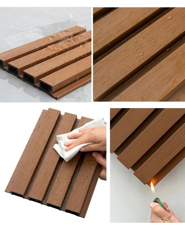 Paneles de pared exteriores WPC impermeables de alta calidad Materiales compuestos de madera y plástico para la decoración exterior