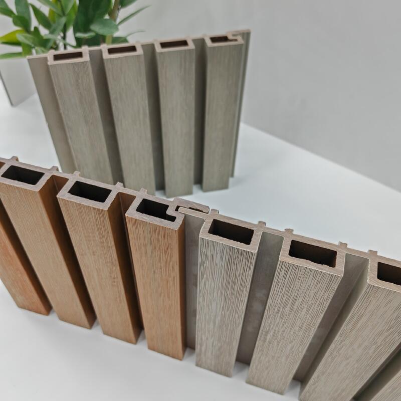 WPC Moderno patrón geométrico impermeable panel de pared exterior revestimiento exterior compuesto 5+ años de garantía Solución gráfica