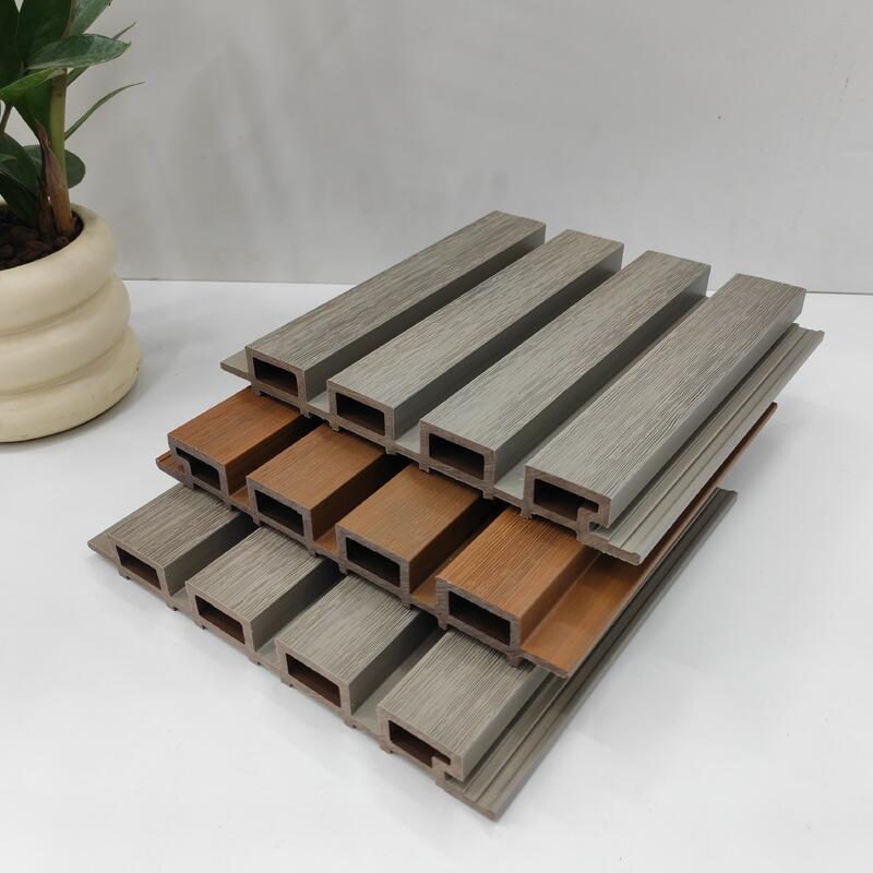 WPC Moderno patrón geométrico impermeable panel de pared exterior revestimiento exterior compuesto 5+ años de garantía Solución gráfica