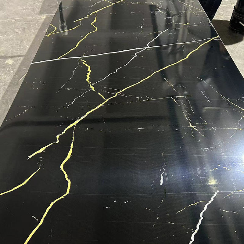 600*2440mm 4mm 5mm Diseño personalizado SPC Tabla de mármol a prueba de agua para el interior Panel de pared de Pvc Hoja de mármol UV de plástico