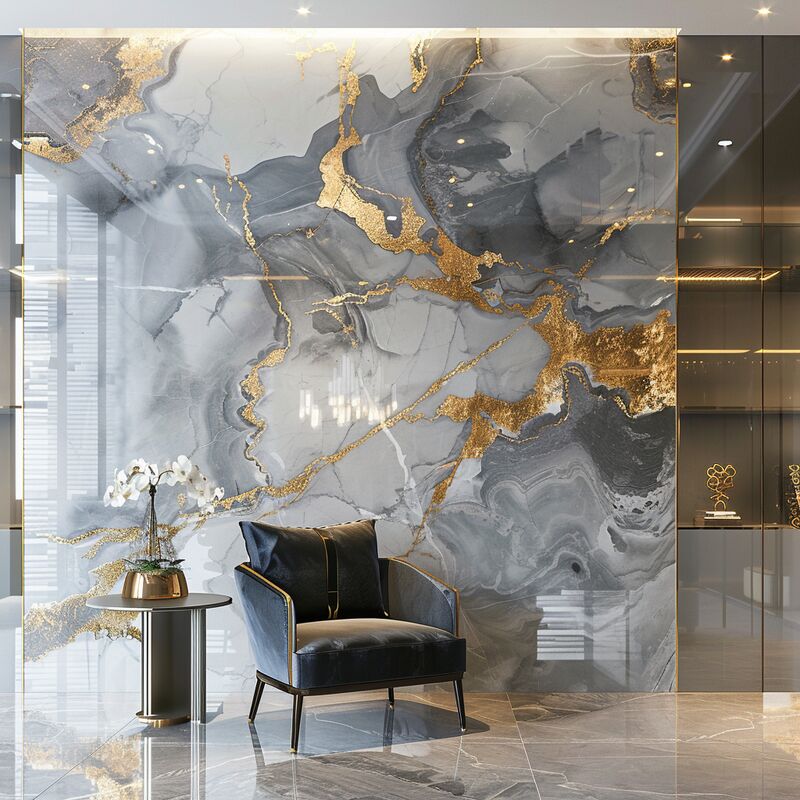 600*2440mm 4mm 5mm Diseño personalizado SPC Tabla de mármol a prueba de agua para el interior Panel de pared de Pvc Hoja de mármol UV de plástico