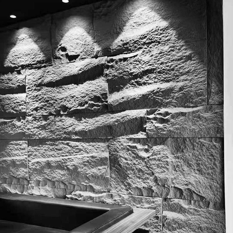 3D Falsos paneles de pared de piedra PU Panel de Wainscoting para la decoración de paredes interiores PU Texturas de cemento de piedra acento más grueso para la decoración de paredes