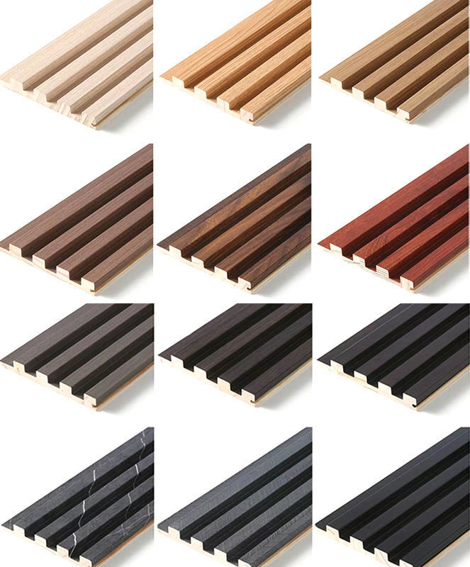 Panel de pared de PVC WPC Panel 3D de grano de madera para la decoración