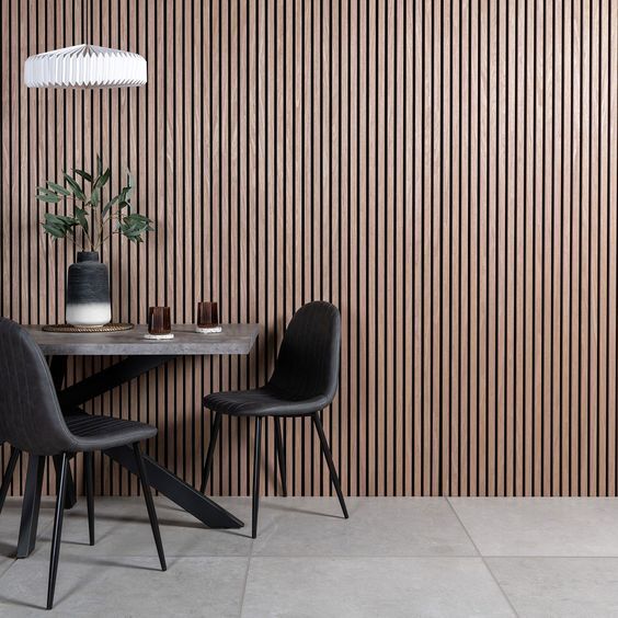 Diseño Moderno Panel Acústico Akupanel de Listones de Madera Material MDF para Solución de Diseño Gráfico y Aislamiento Acústico para Hoteles