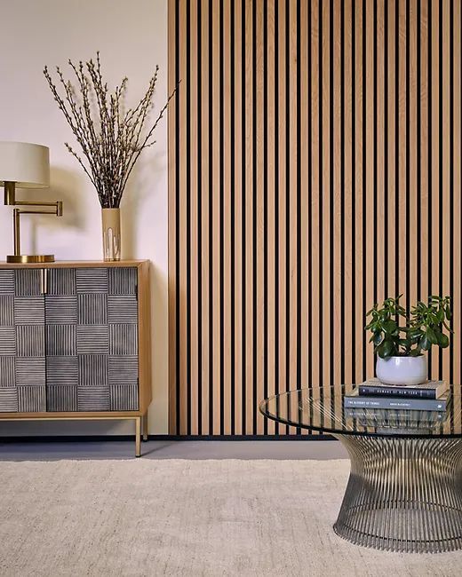 Diseño Moderno Panel Acústico Akupanel de Listones de Madera Material MDF para Solución de Diseño Gráfico y Aislamiento Acústico para Hoteles