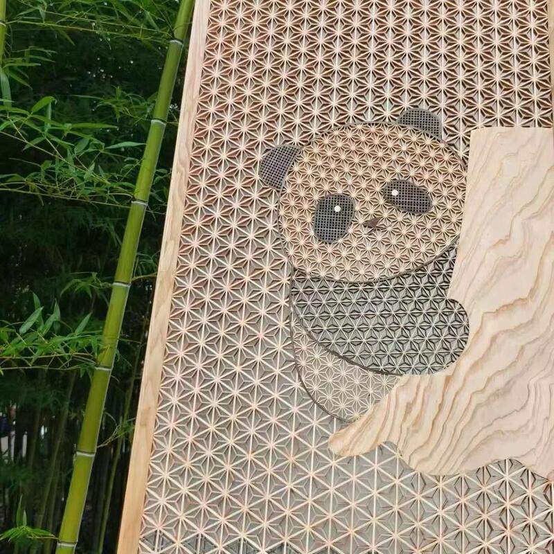 Trabajos en madera Kumiko para artesanía en madera, puerta, ventana, caja de madera, decoración de restaurante japonés, partición