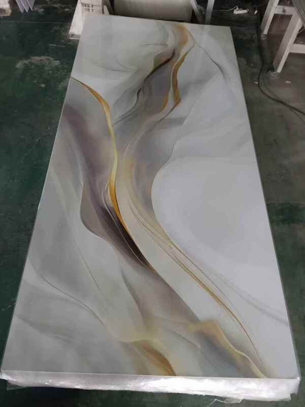 Fábrica de suministro directo de venta al por mayor de placas UV flexible plegable de PVC hoja de mármol con textura de mármol para panel decorativo de la pared