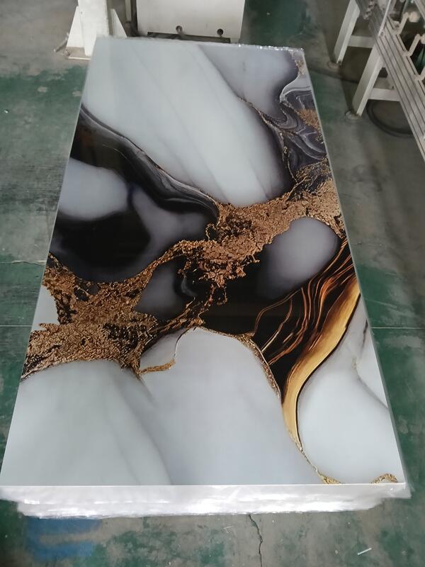 Fábrica de suministro directo de venta al por mayor de placas UV flexible plegable de PVC hoja de mármol con textura de mármol para panel decorativo de la pared