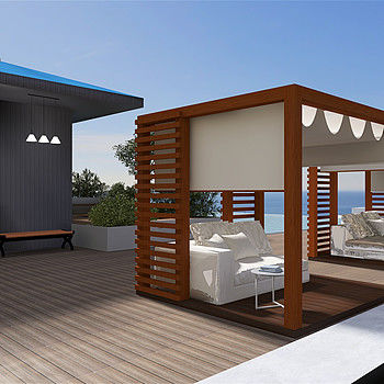 Revestimiento compuesto plástico 222mm×25m m de la pared exterior de madera de la protuberancia del Co