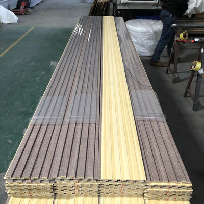 Panel de techo revestido de PVC Fibra de bambú Art Louver Paneles de fondo WPC Panel de pizarra flotante