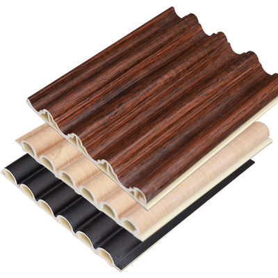 Fabrica de decoración de interiores de madera plástico compuesto Pvc revestimiento revestimiento de pared de tablero de fluido Wpc panel de pared interior