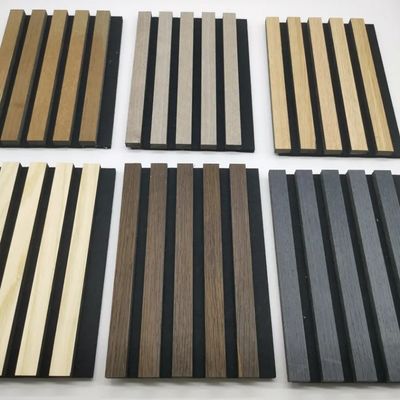 FSC Certificado venta al por mayor de placas de aislamiento acústico de fieltro paneles de pared insonorizados paneles acústicos de madera panel acústico con ranuras