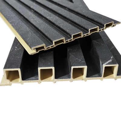 Arte de interiores modernos Louver Decorativo 3d paneles de pared de Wpc con flauta para pared o techo y panel de revestimiento de PVC de televisión interior
